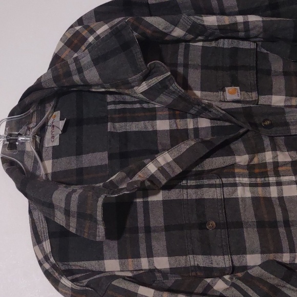 Carhartt XLT flannel shirt for men extra large tall casual button down plaid - Picture 2 of 7